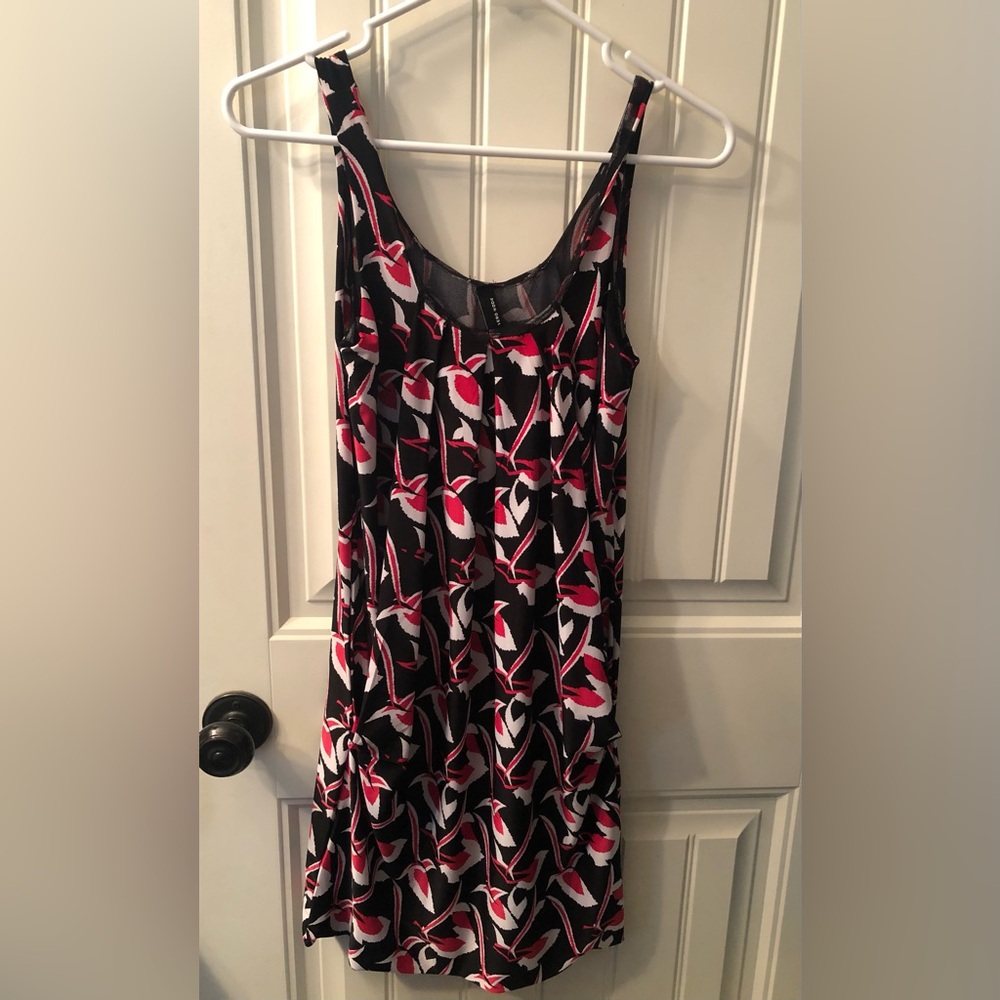 Vero Moda Black Red White Printed Sleeveless Mini Dress